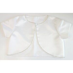 Girls Bolero Communion Special Occasion Satin Cardigan Size Medium White